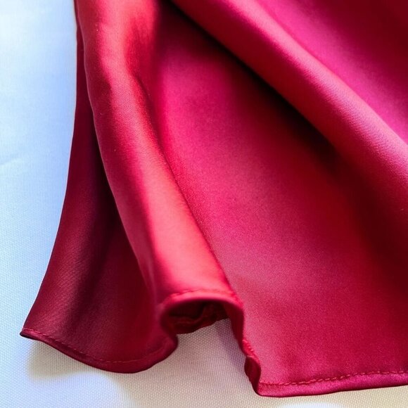 AGILITA BURGUNDY SATIN SWEETHEART LONG EVENING FORMAL DRESS - L - Picture 9 of 9